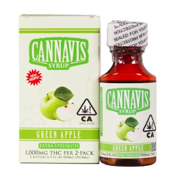 CANNAVIS - GREEN APPLE 500MG SYRUP - 2 PACK 1000MG TOTAL