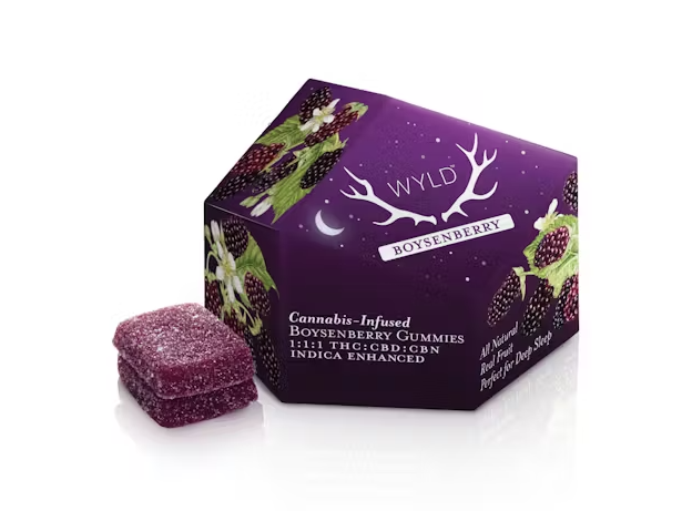 WYLD - BOYSENBERRY GUMMIES 1:1:1 THC:CBD:CBN - 10 PACK