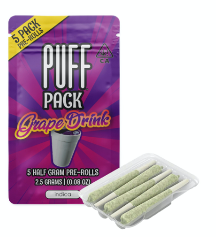 PUFF - GRAPE DRINK 0.5 GRAM PREROLLS - 5 PACK