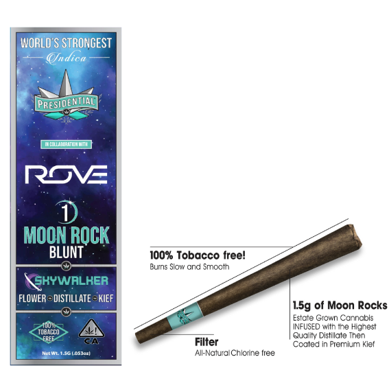 PRESIDENTIAL- SKYWALKER 1.5 GRAM MOON ROCK INFUSED BLUNT