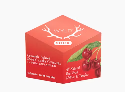 WYLD - SOUR CHERRY 100MG GUMMIES - 10 PACK