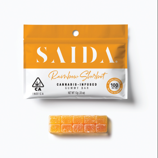 SAIDA - RAINBOW SHERBET 100MG GUMMY BAR