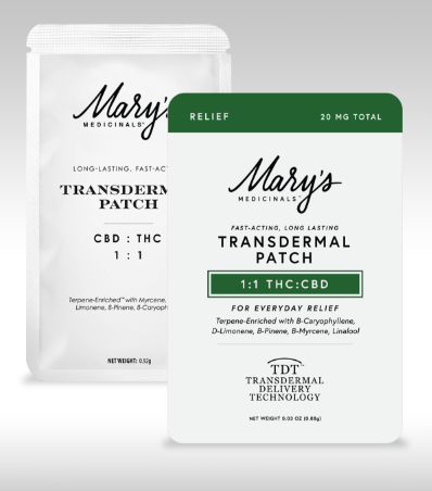 MARY'S MEDICINALS - RELIEF 1CBD:1THC TRANSDERMAL PATCH