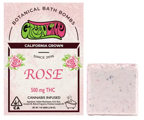 $32 | ROSE BATH BOMB | 500MG | GREENLINE