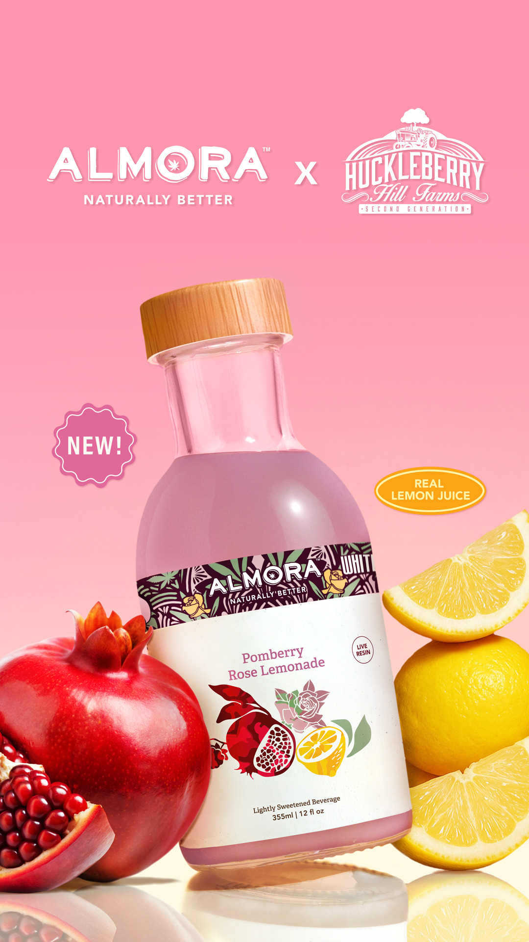 $16 | POMBERRY ROSE LEMONADE | 100MG | ALMORA FARM