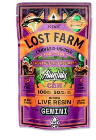 Orange N Dreams (gemini) THC/CBN 10:5 Chews - Lost Farm
