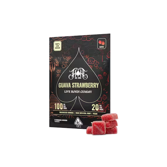 Live Rosin Gummy: 5 Pack: Guava Strawberry [s]