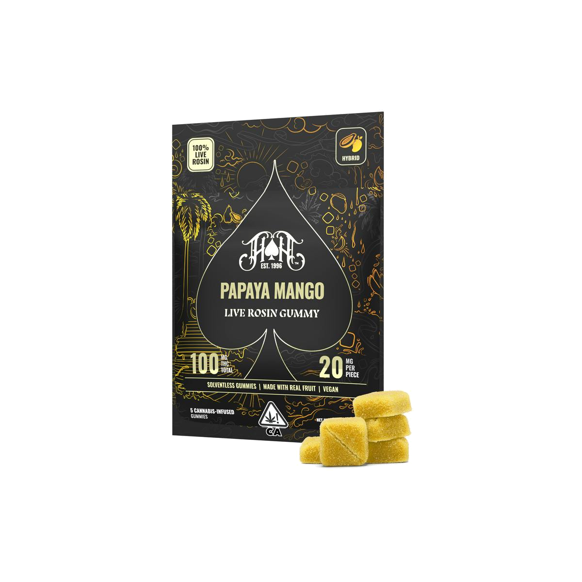 Live Rosin Gummy: 5 Pack: Papaya Mango [h]