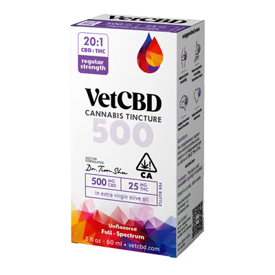 500MG CBD : 25MG THC 2OZ Tincture Regular Strength