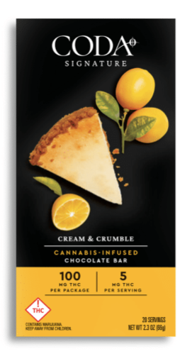 Coda | Creme And Crumble | 100MG THC Chocolate Bar