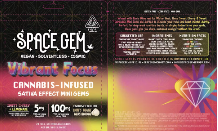 SPACE GEM 100MG VIBRANT FOCUS SATIVA EFFECT MINI GEMS (5MG X 20) - SWEET CHERRY LEMONADE