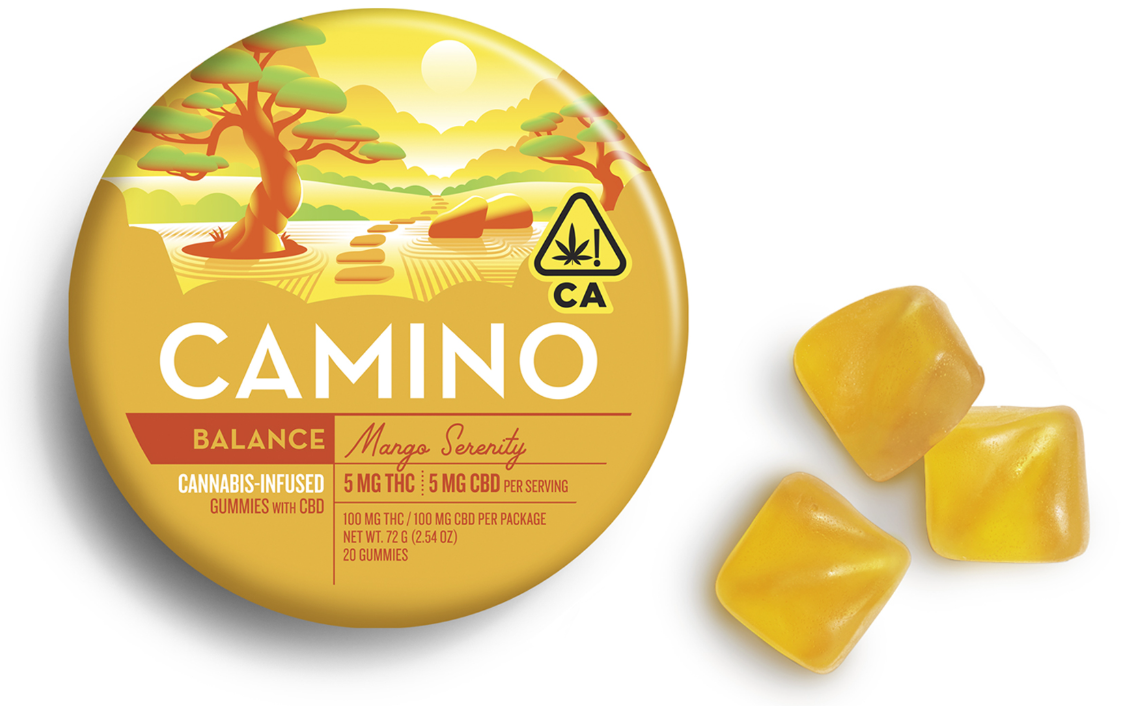 KIVA CAMINO 100MG GUMMIES 1:1 CBD - MANGO SERENITY