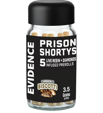 EVIDENCE .7G X 5 INFUSED PRISON SHORTYS - BISCOTTI