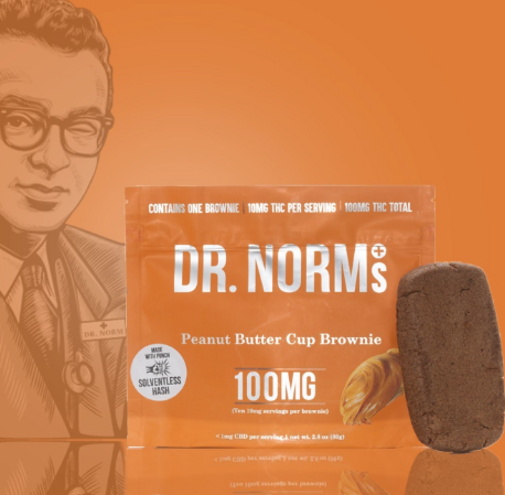 DR. NORM'S 100MG SOLVENTLESS BROWNIE - PEANUT BUTTER CUP