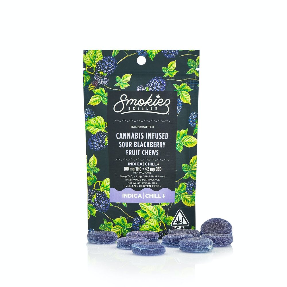 SMOKIEZ FRUIT CHEWS 100MG - SOUR BLACKBERRY