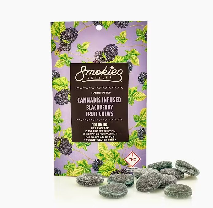 SMOKIEZ 100MG FRUIT CHEWS - BLACKBERRY