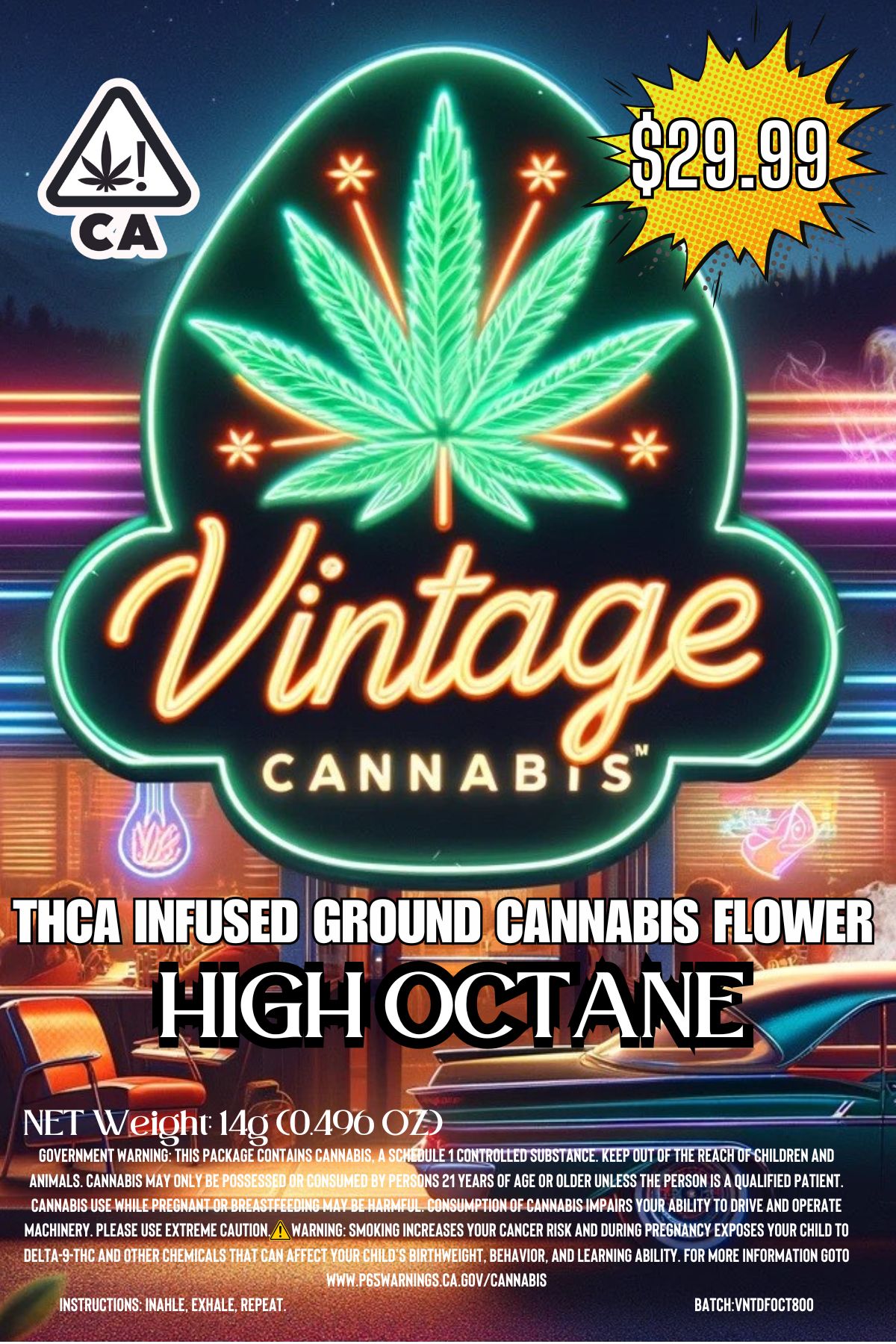 VINTAGE 14G INFUSED PRE-GROUND FLOWER - HIGH OCTANE