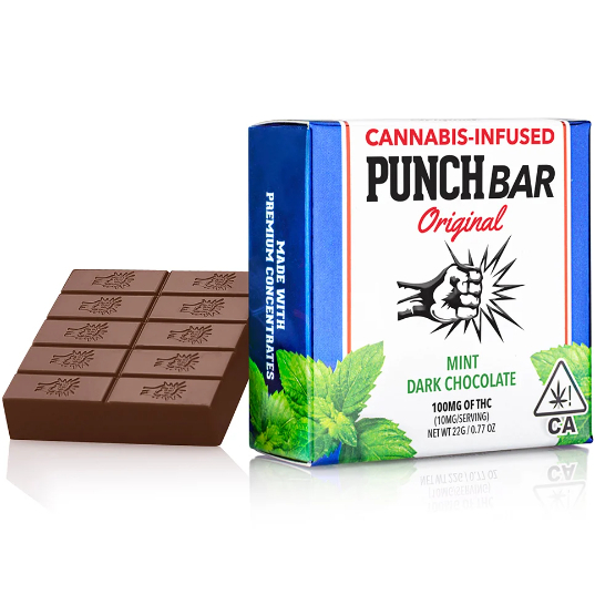 Punch Edibles 100mg Punch Bar   Mint Dark Chocolate