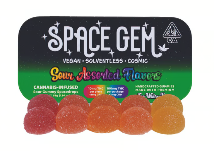 SPACE GEM 100MG SPACE DROPS - SOUR ASSORTED