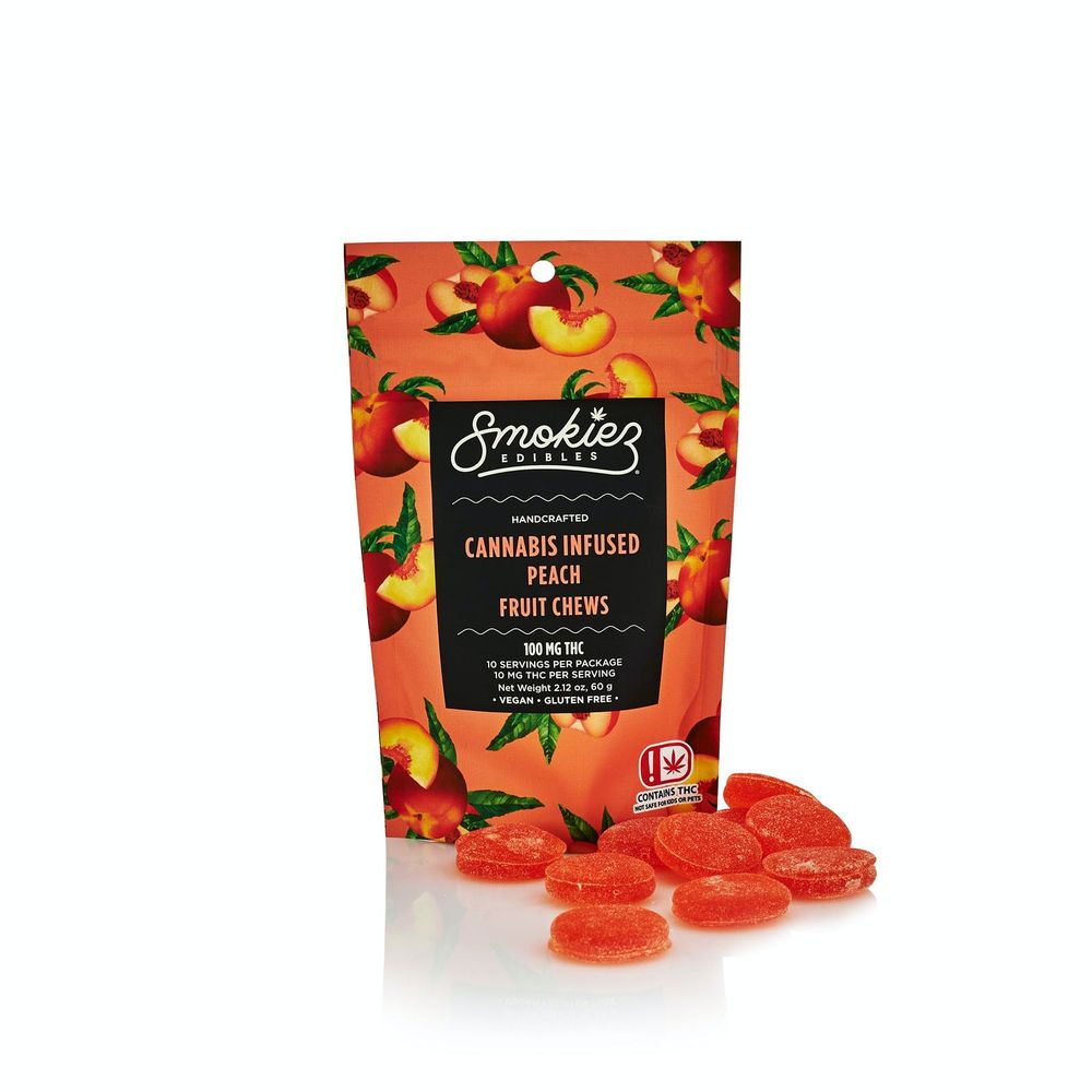 SMOKIEZ 100MG FRUIT CHEWS - PEACH
