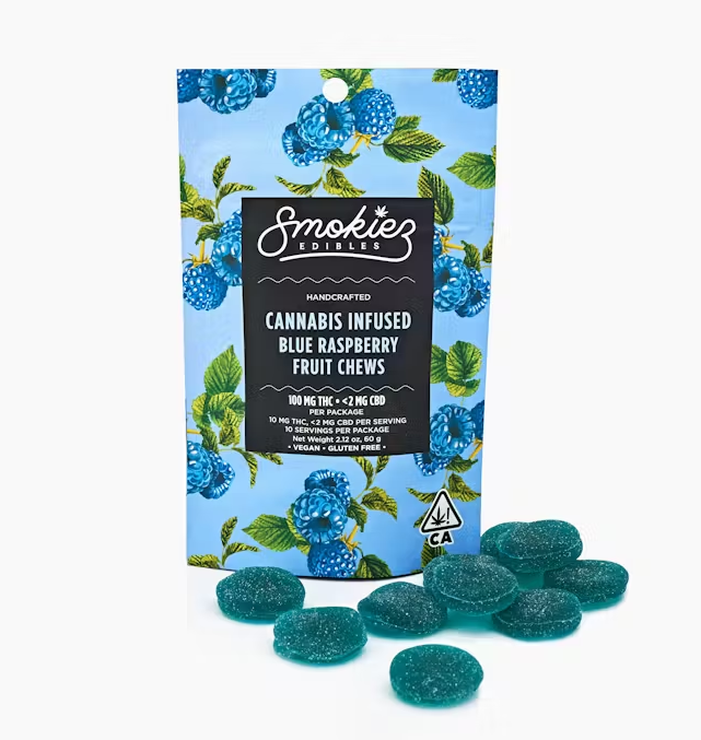 SMOKIEZ 100MG FRUIT CHEWS - BLUE RASPBERRY