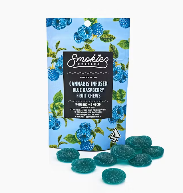 Smokiez 100 Mg Fruit Chews   Blue Raspberry