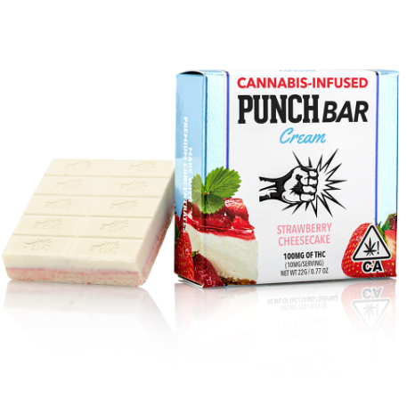 PUNCH EDIBLES 100MG PUNCH BAR - STRAWBERRY CHEESECAKE