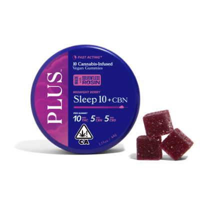 ROSIN SLEEP 10:5:5 THC:CBN:CBD| MIDNIGHT BERRY GUMMIES BY PLUS