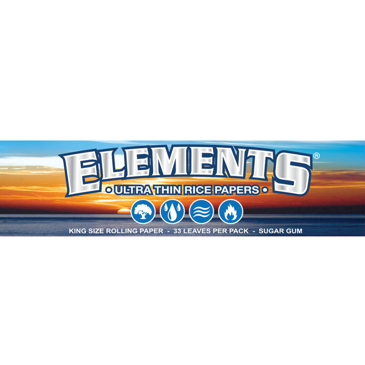 KING SIZE ULTRA THIN RICE SLIM ROLLING PAPER BY ELEMENTS