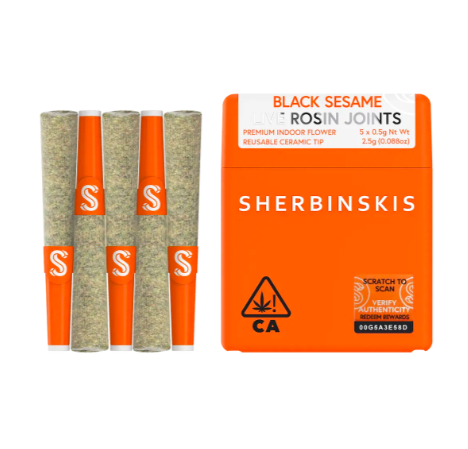 5 PACK ROSIN INFUSED BLACK SESAME PREROLLS BY SHERBINSKIS