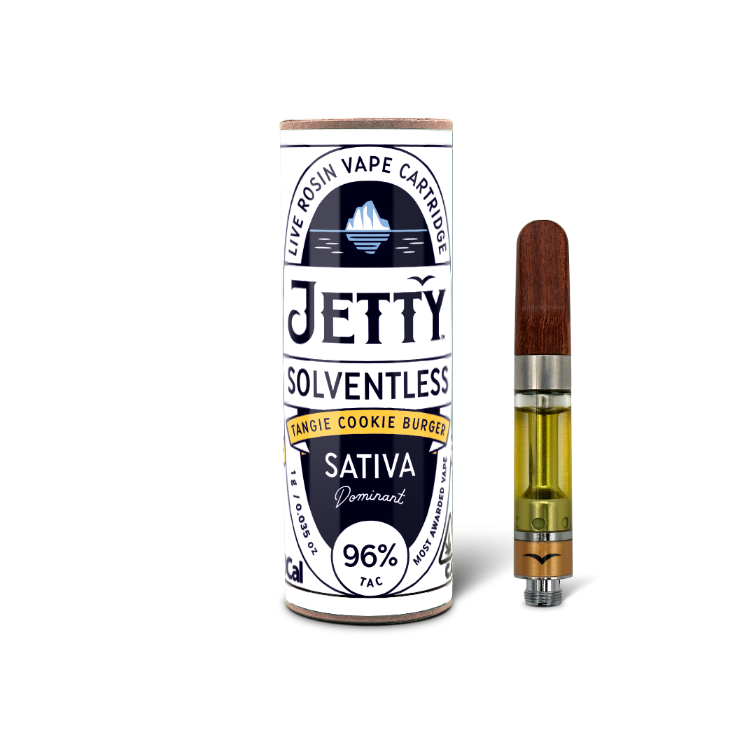 1G SOLVENTLESS TANGIE COOKIE BURGER OCAL CERTIFIED CARTRIDGE BY JETTY EXTRACTS