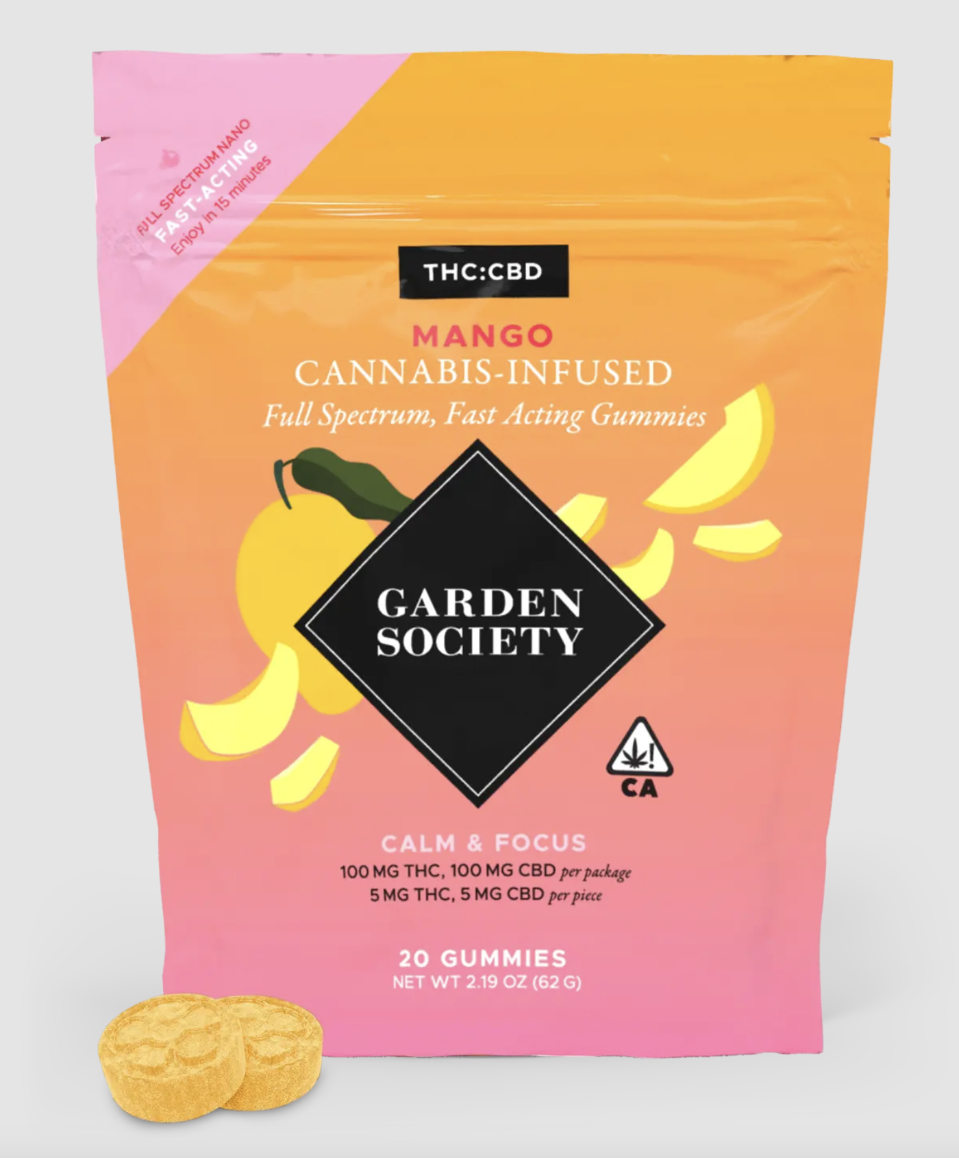 Calm & Focus Gummies - 20 Pack (mango 1:1 CBD)