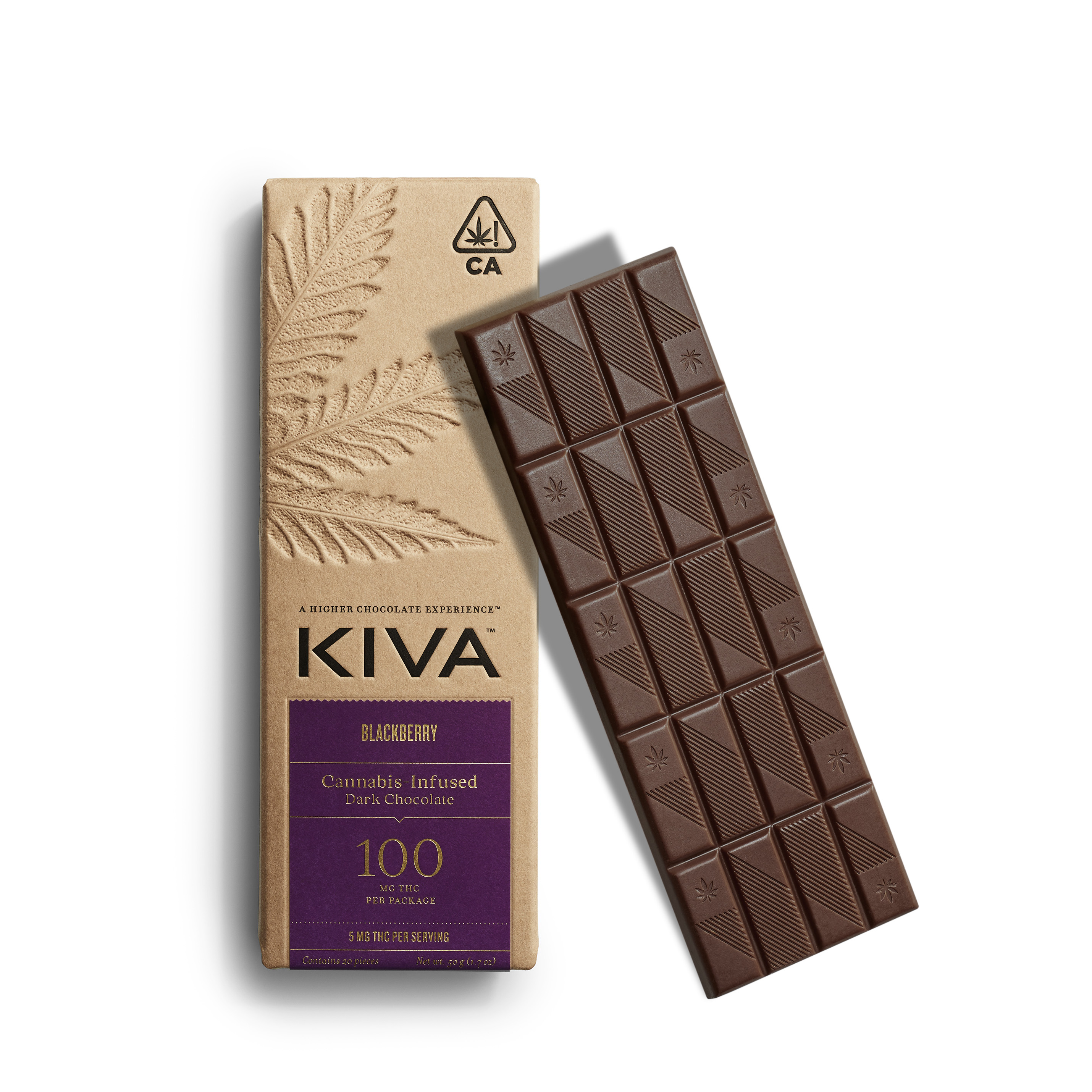 Blackberry 20-PIECE Dark Chocolate Bar