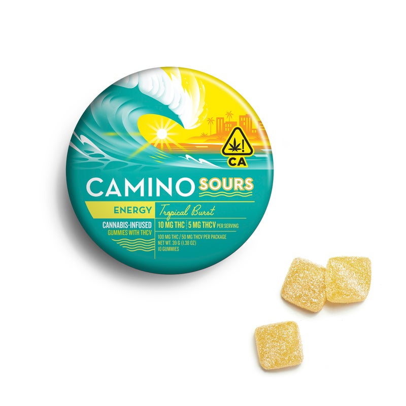 Camino Sours Tropical Burst Energy 10:5 THCV 10 Pack Vegan Gummies