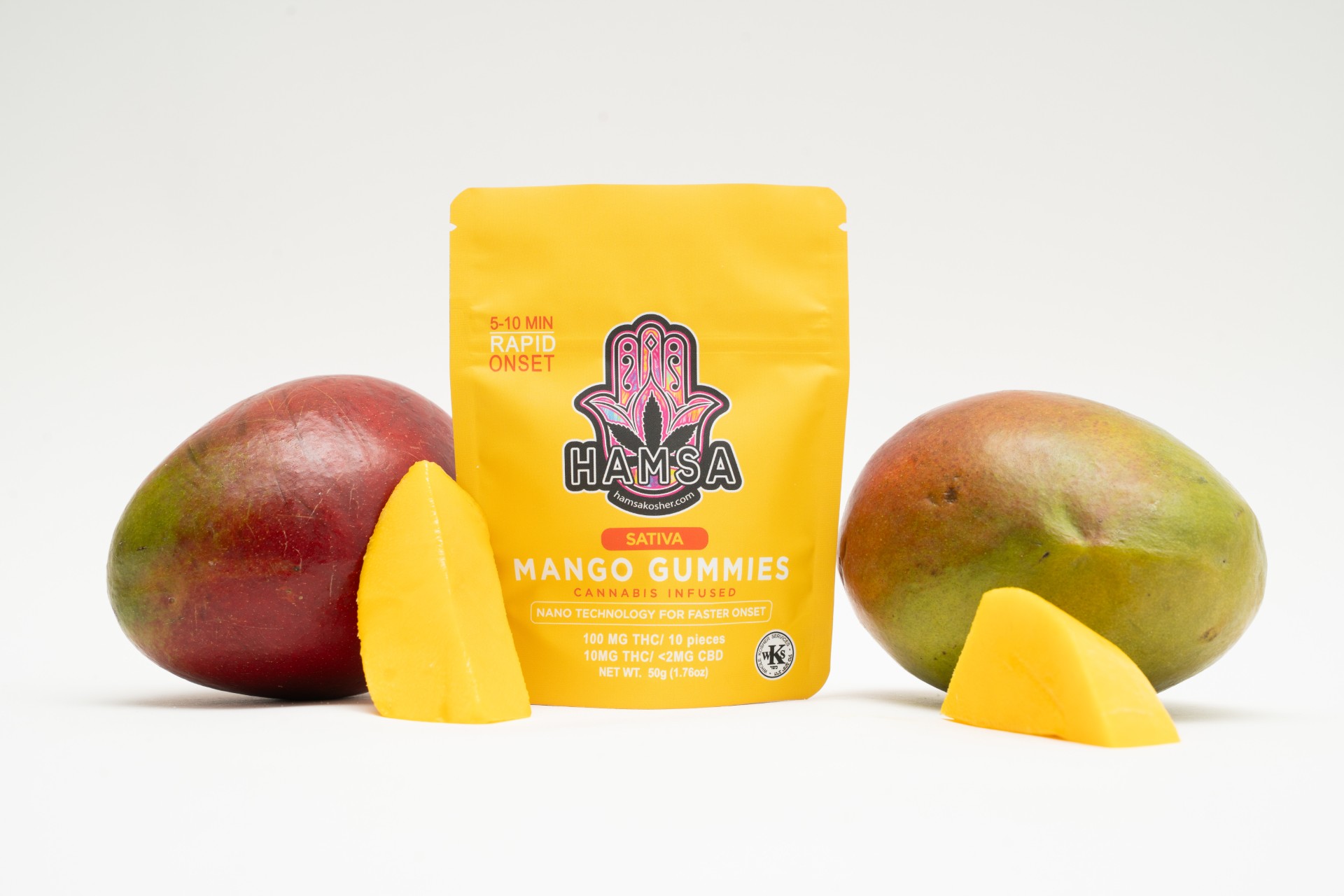 Hamsa Mango 100MG THC Gummies