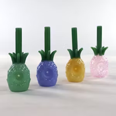 Sireel | 4" Pineapple Upsidedown Pipe, Assort. Colors | 5330