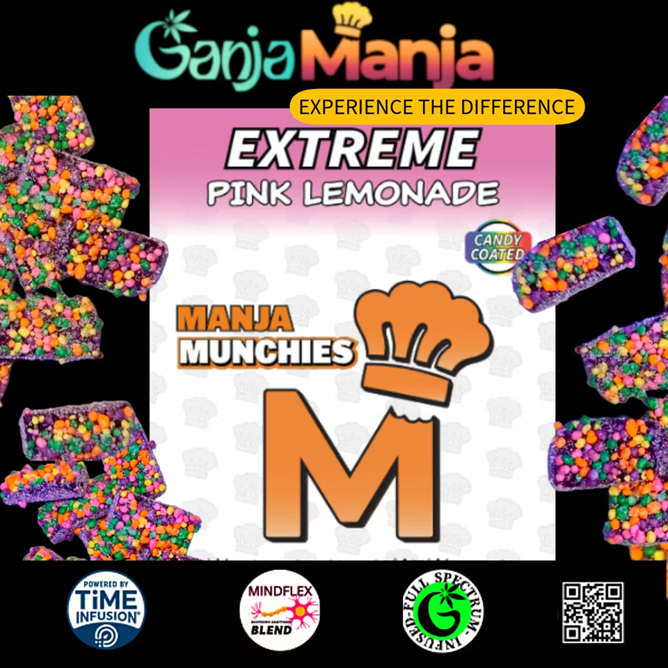 Extreme Pink Lemonade Candy Coated Gummies - 100MG
