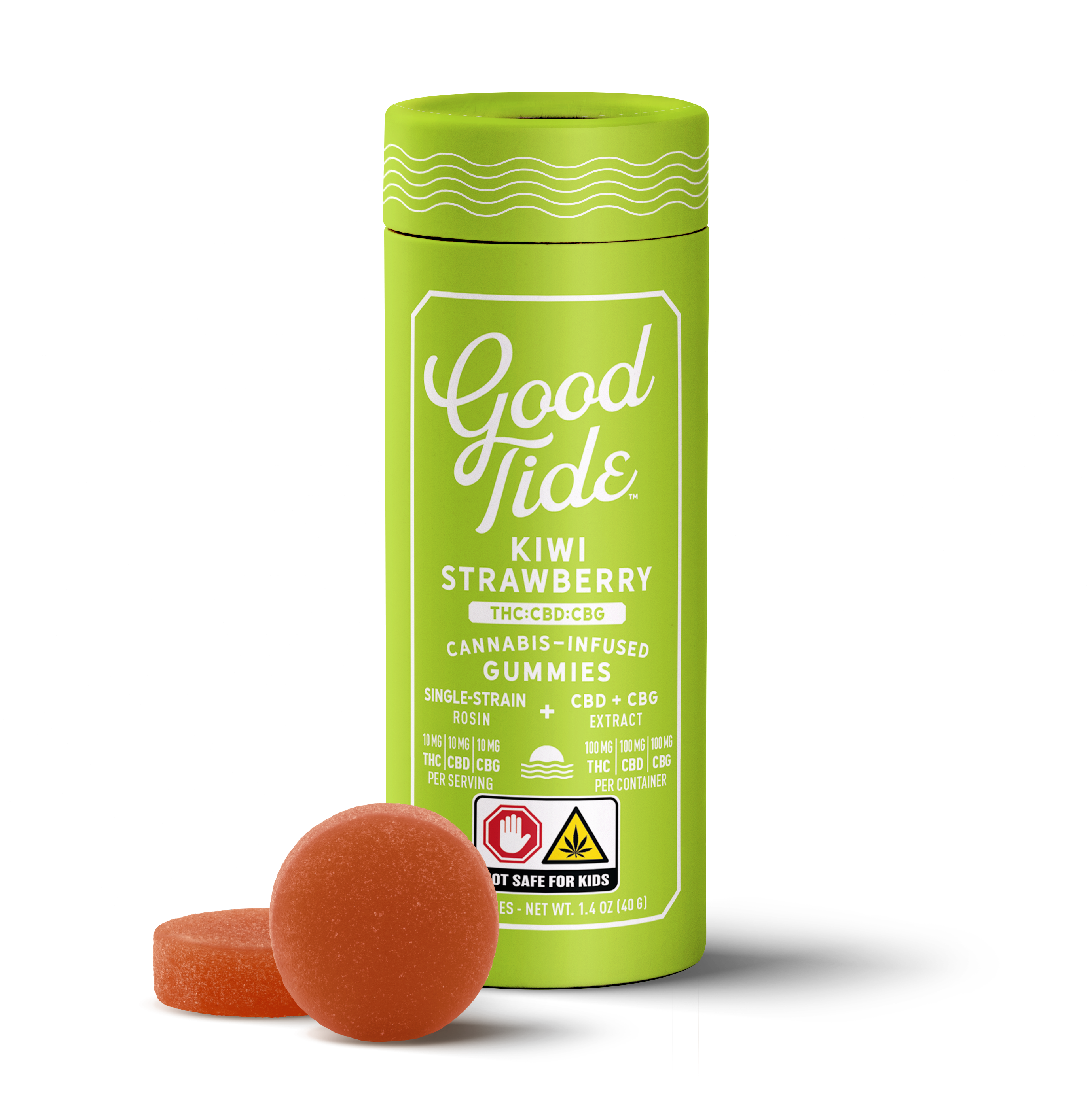 Kiwi Strawberry 1:1:1 THC:CBD:CBG Gummies - 100MG - 10CT