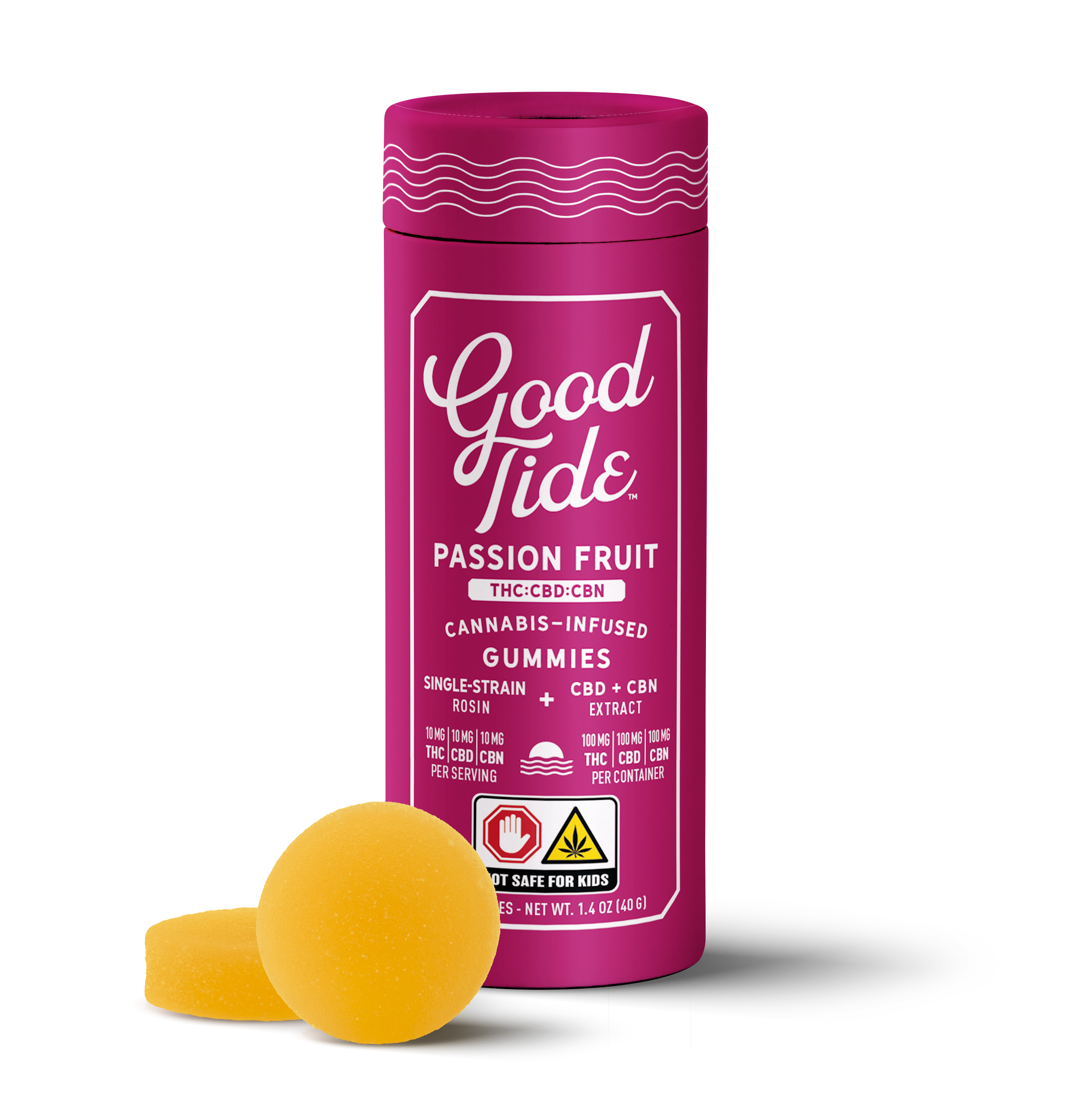 Passion Fruit 1:1:1 THC:CBD:CBN Gummies - 100MG - 10CT