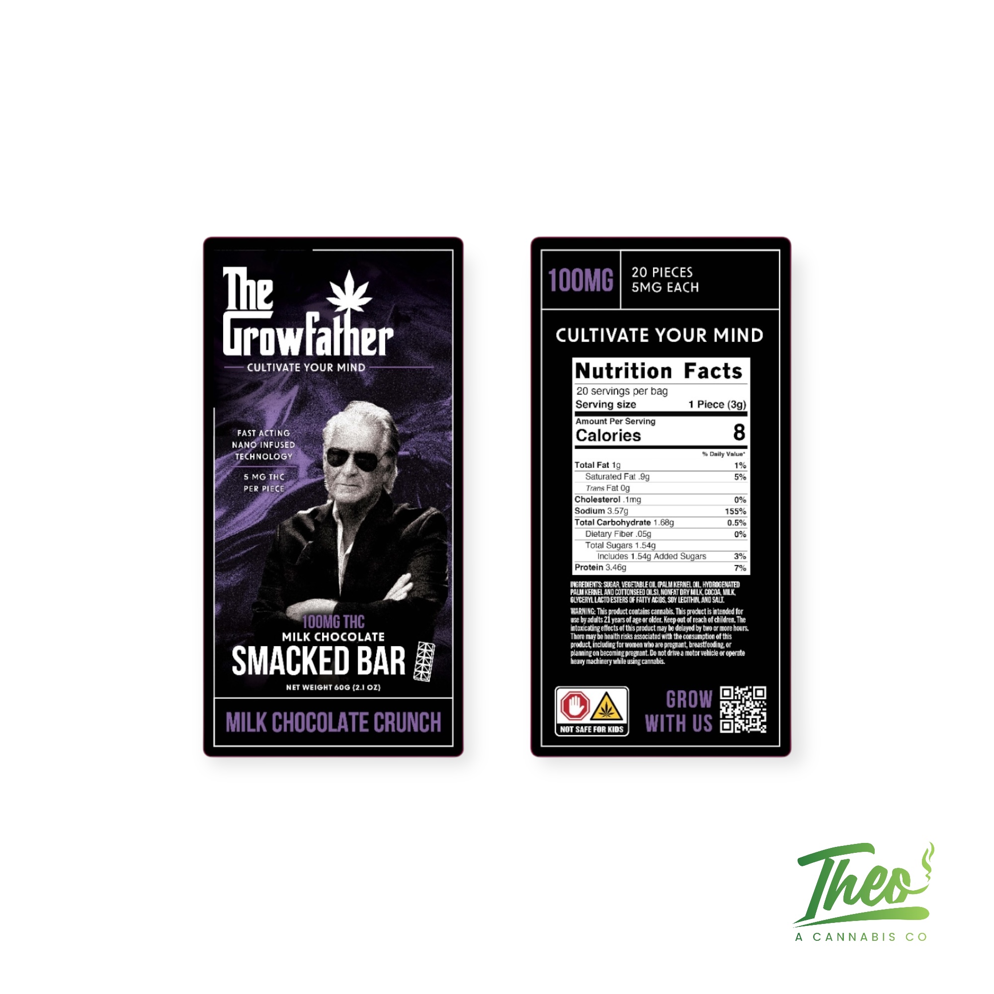 Smacked Milk Chocolate Crunch Bar 100MG