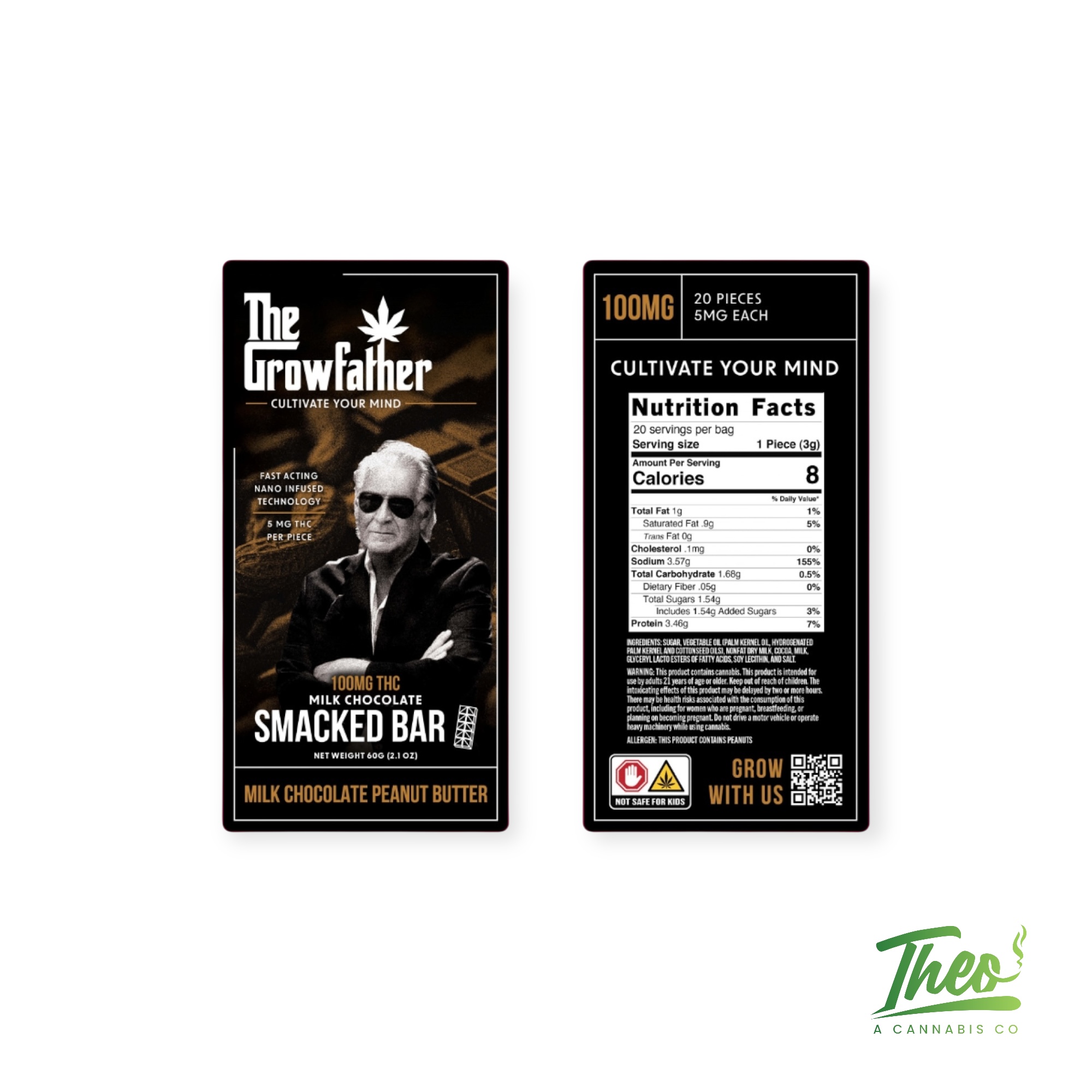 Peanut Butter Chocolate Smacked Bar 100MG