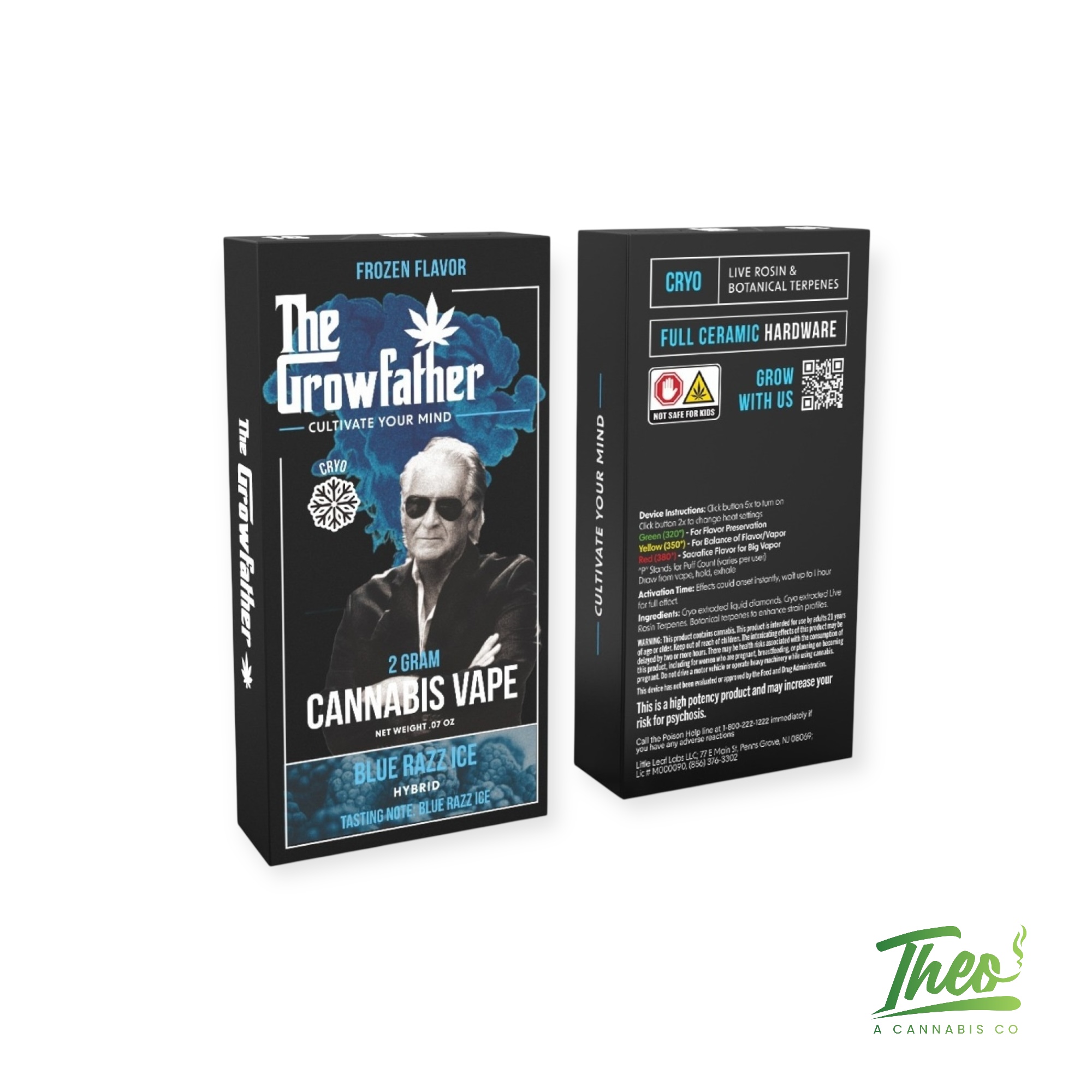 Blue Razz Ice Cold Pressed 2G Disposable