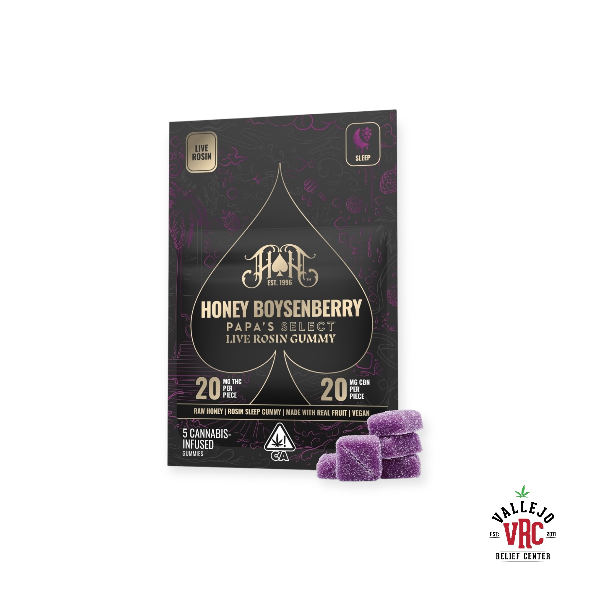 Honey Boysenberry CBN Live Rosin Gummy