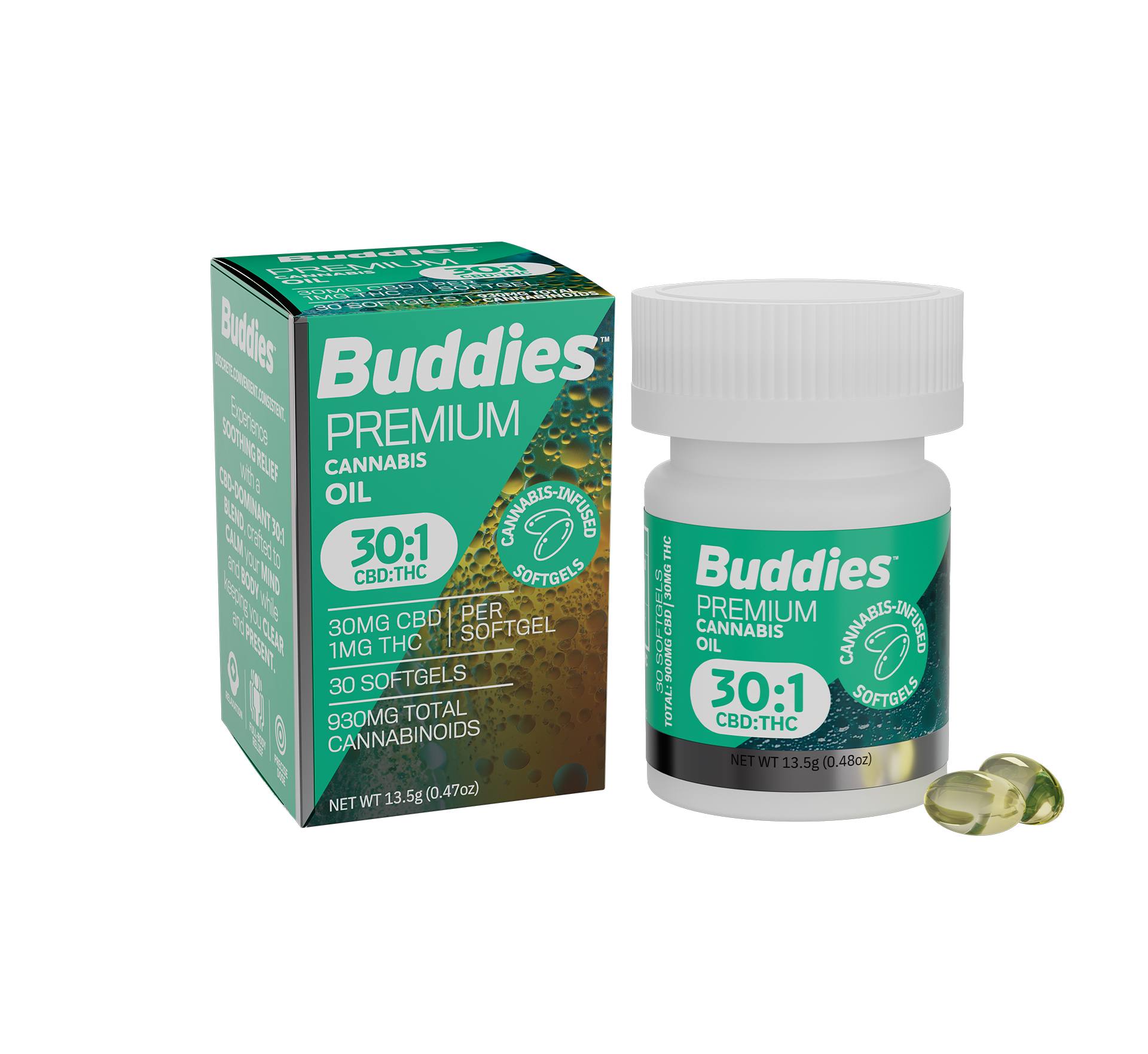 Buddies - Capsules - 30:1 CBD/THC 30PK