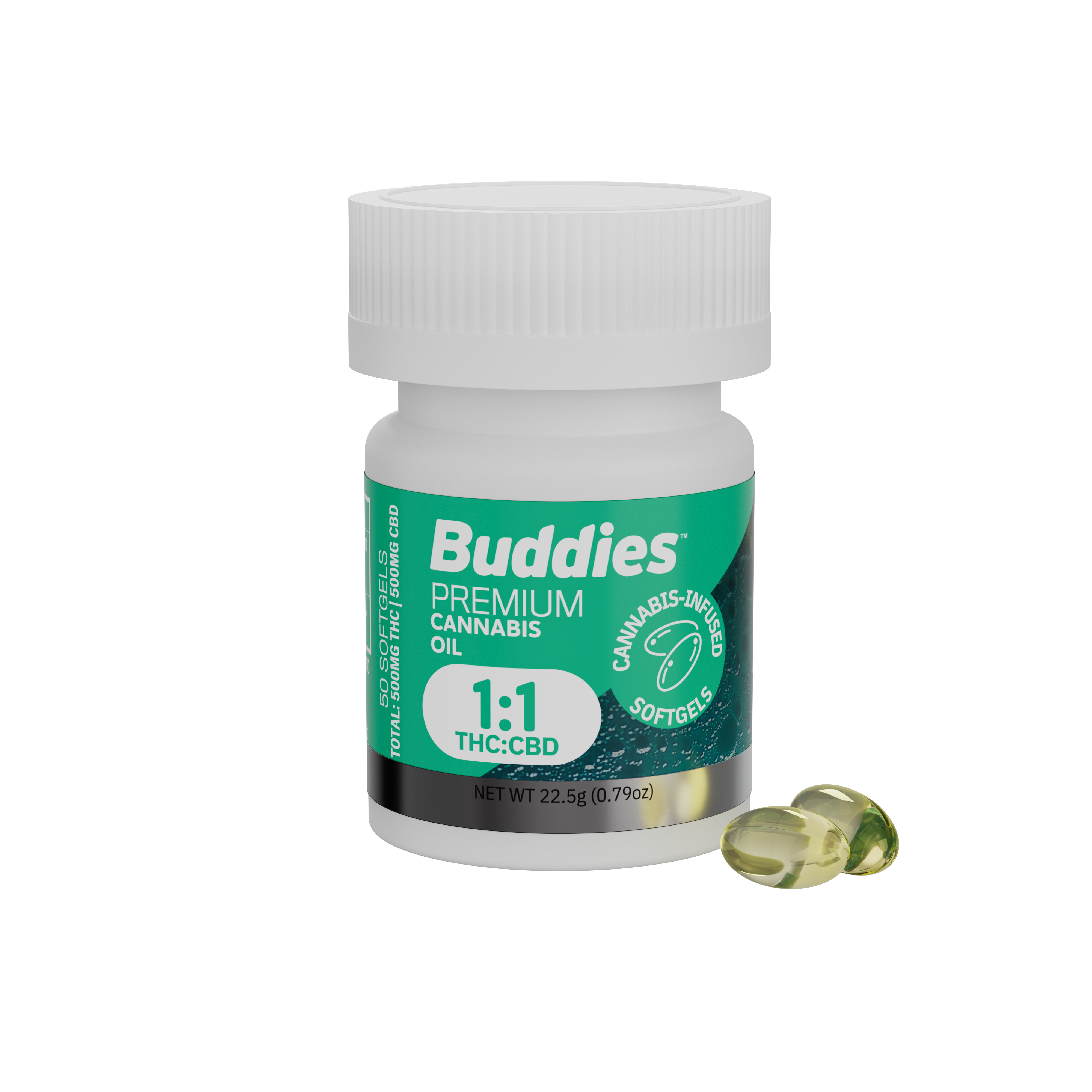 Buddies - Capsules - 1:1 CBD/THC10MG 50PK
