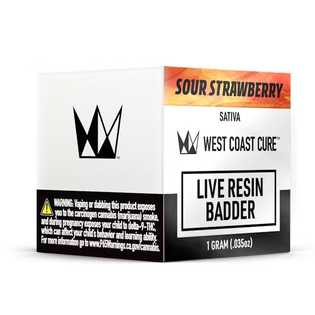 West Coast Cure - Live Resin Badder - Sour Strawberry 1G