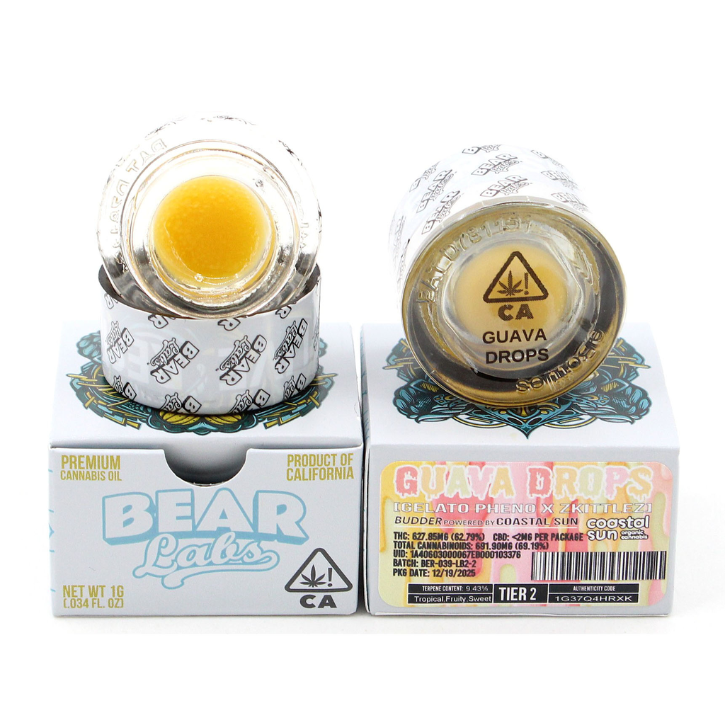 BEAR LABS - T2 LIVE RESIN BUDDER - GUAVA DROPS 1G | Order Cannabis Online  in SoCal