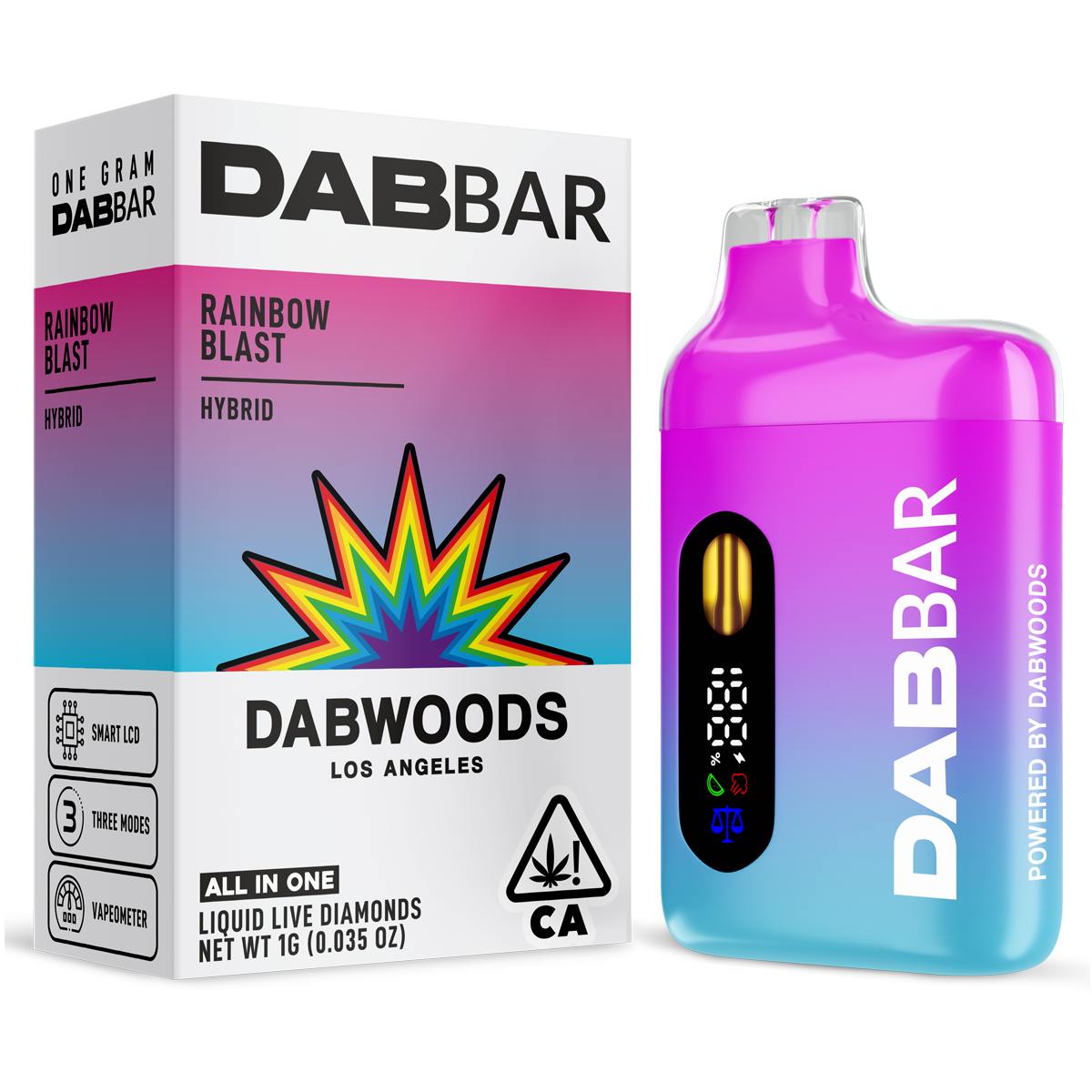 Dabwoods - Live Diamond Dab Bar - Rainbow Blast 1G