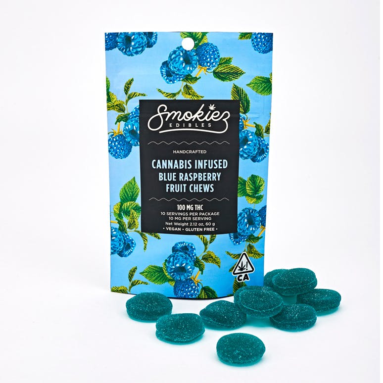Smokiez - Blue Raspberry Chews (10pk) (100mg) (i)