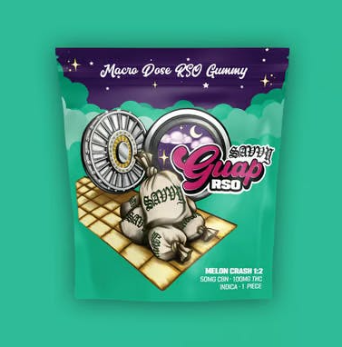 Savvy Guap Gummy Melon Crash Rso 1:2 CBN:THC (1pc)